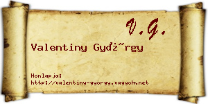 Valentiny György névjegykártya